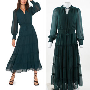 chinese dress ladies Long Sleeve Tiered Maxi Dress  The Dress Outlet